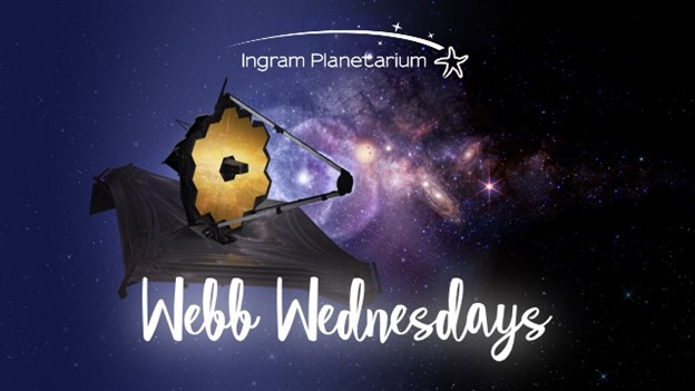 Webb Wednesdays logo on cosmic background
