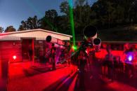 telescopes and lasers at night