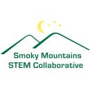 Smoky Mountain STEM collaborative, outline of mountains and the moon and stars
