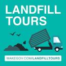 Landfill Tours flyer with a garbage truck dumping garbage into a pile
