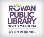 Trademark logo for Rowan Public Library, North Carolina featuring image of the sun shining out of an open book, tag line "Be An Original".