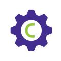 A purple cog with the letter C in it