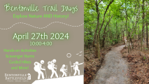 Bentonville Trail Days flyer with an image of a trail through the woods