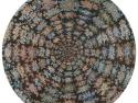 Kelsey Brookes's circular painting, "One Pointed Attention 2"; acrylic on canvas