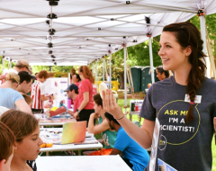 Scientist doing outreach