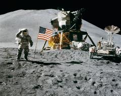 an astronaut on the moon